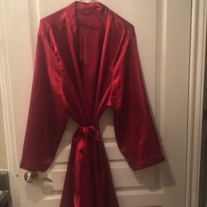 Burgundy silk robe